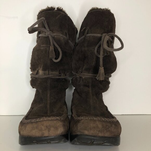 EARTH Leather Boots Women's Size 7B Brown Montage Beaver Kalso Technology - Picture 2 of 14